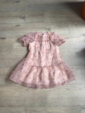 ZARA Kids Girl's Organza Cottagecore Dress with Puff Sleeves - Size 6